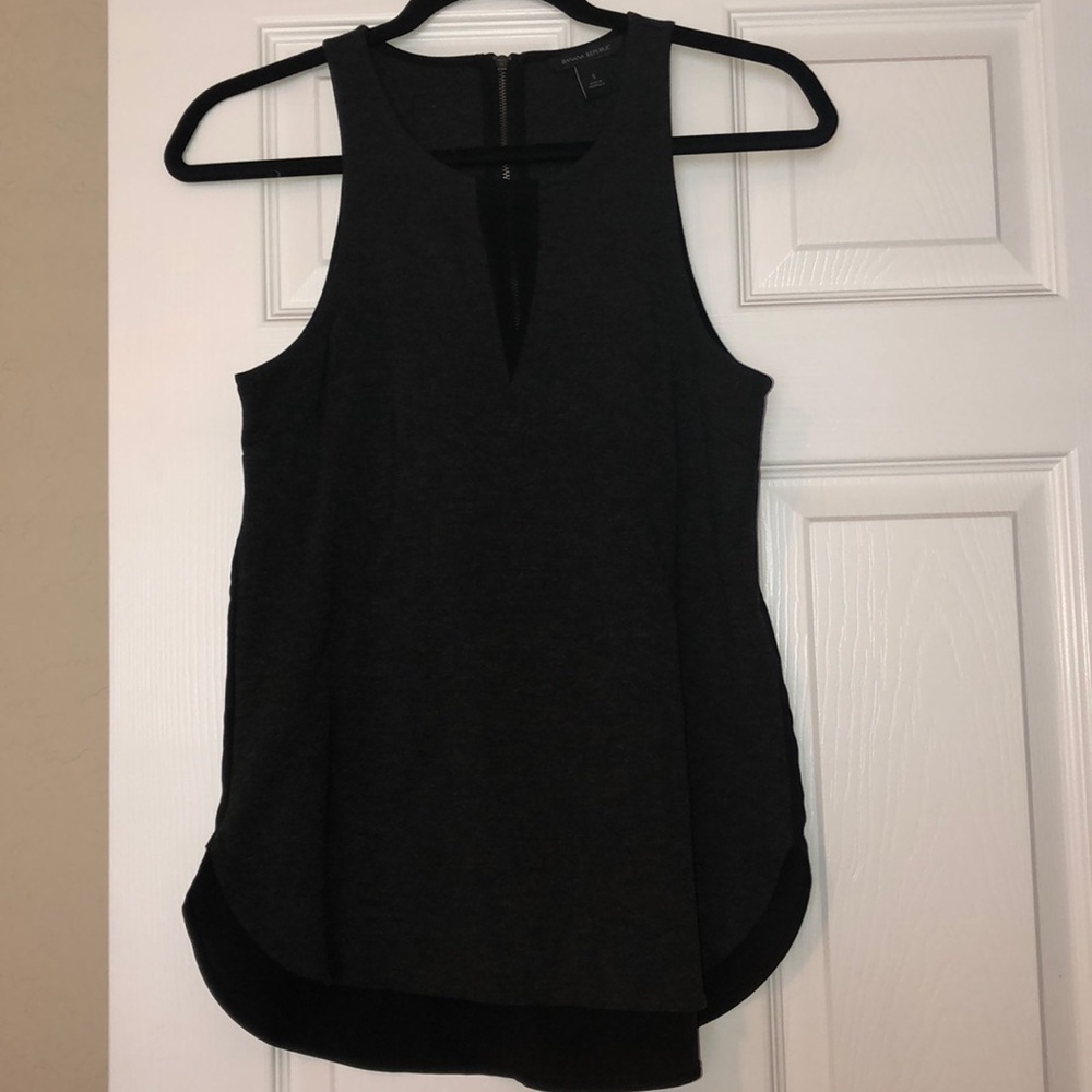 Banana republic dark grey mesh top